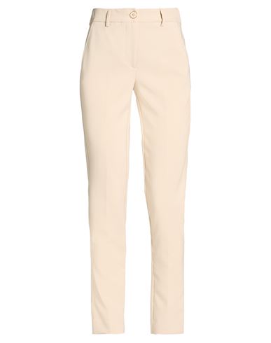 Woman Pants Beige Size 12 Polyester, Elastane