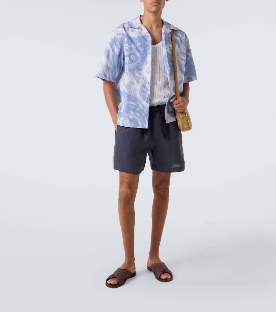 Printed cotton bowling shirt