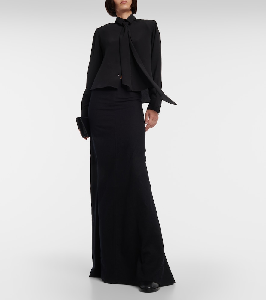 Virgin wool maxi skirt