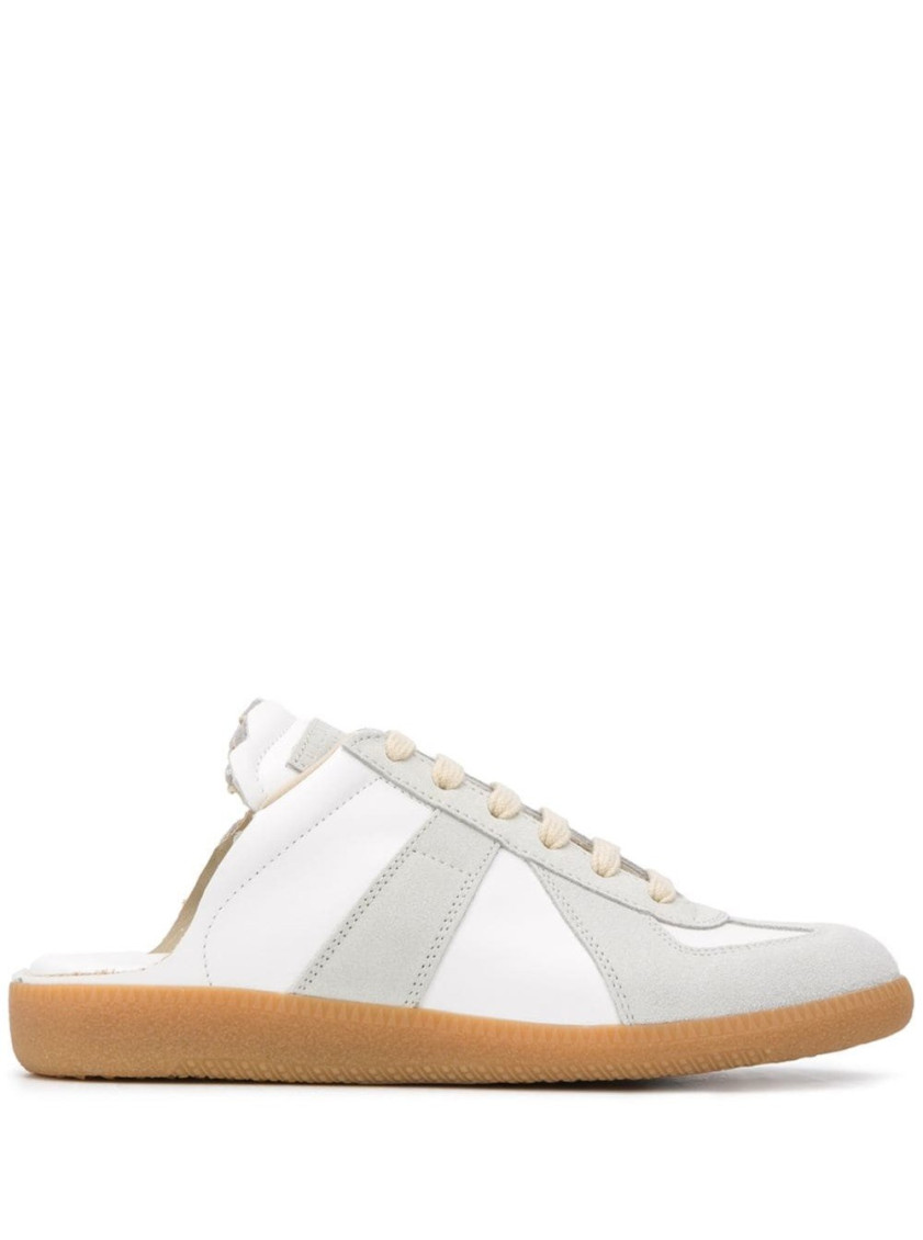 White Replica Leather Sneakers