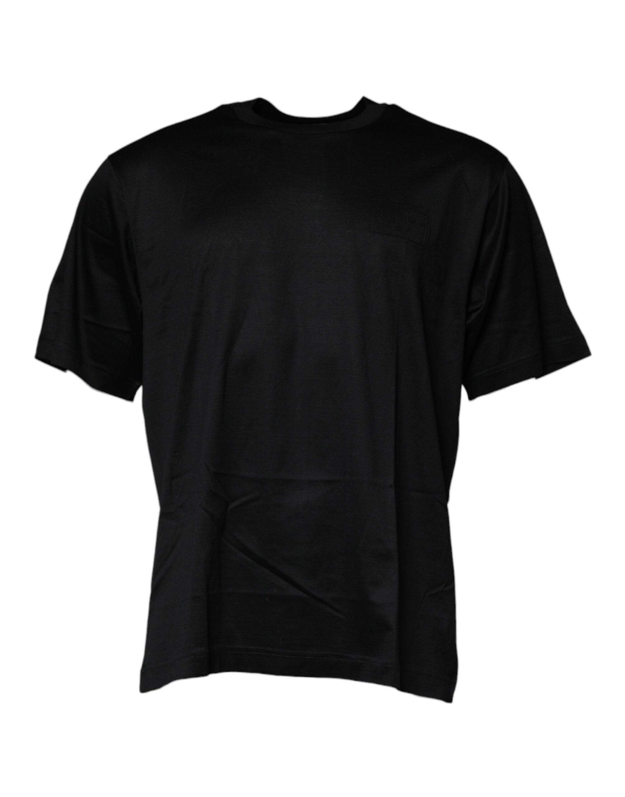 Crew Neck Cotton T-Shirt — Black