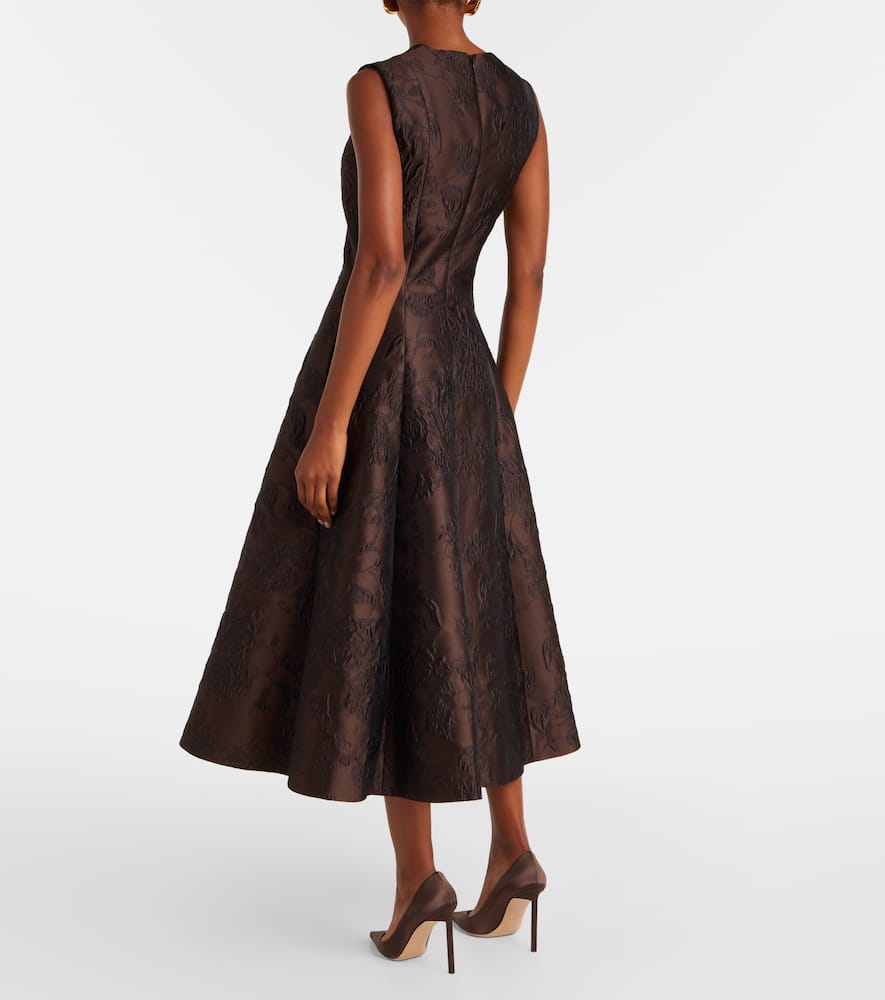 Flared embroidered midi dress