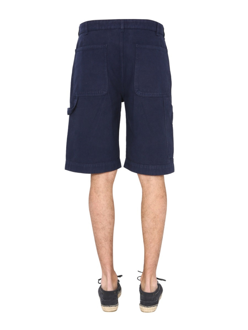 Navy Blue Solid Shorts