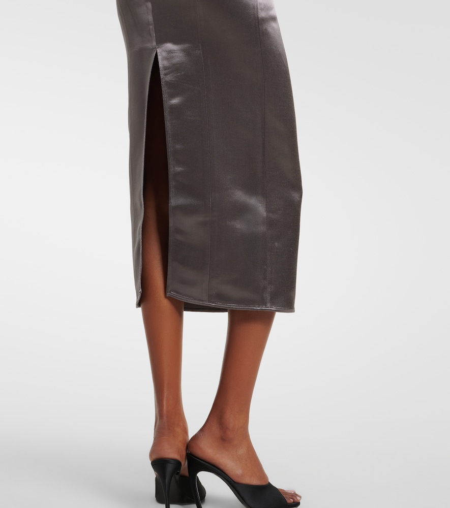 Open-back satin midi dress