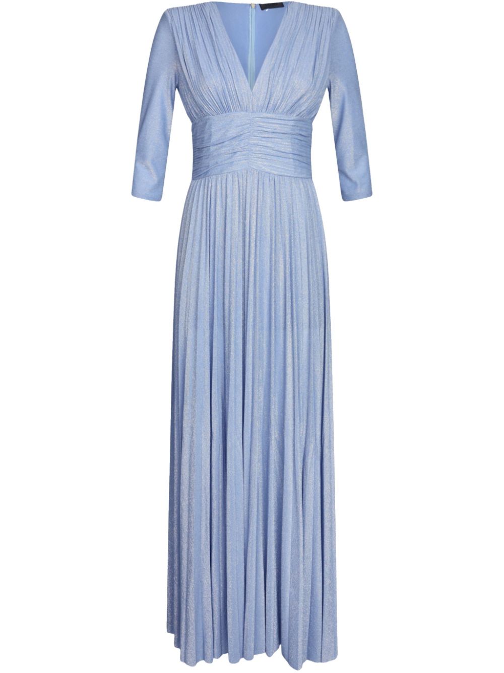 Long light blue pleated dress