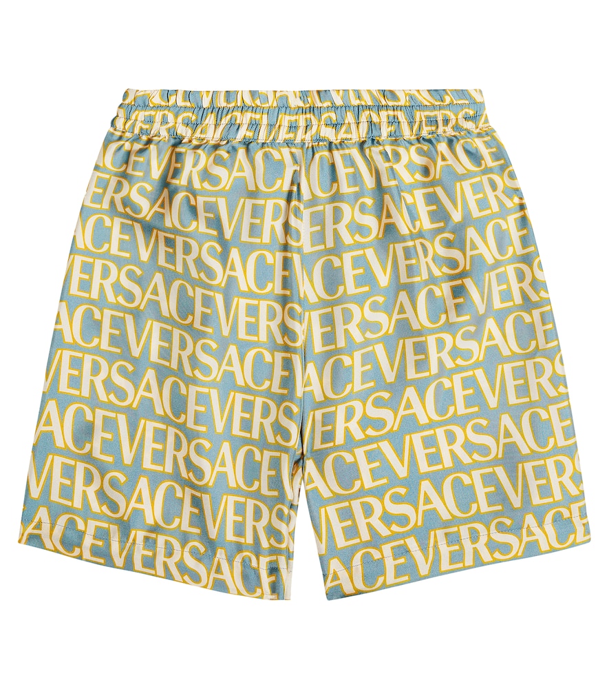 Logo silk twill shorts