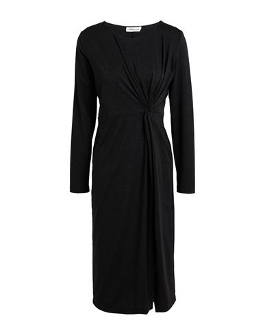 Woman Midi dress Black Size L Polyester, Viscose, Polyamide, Elastane