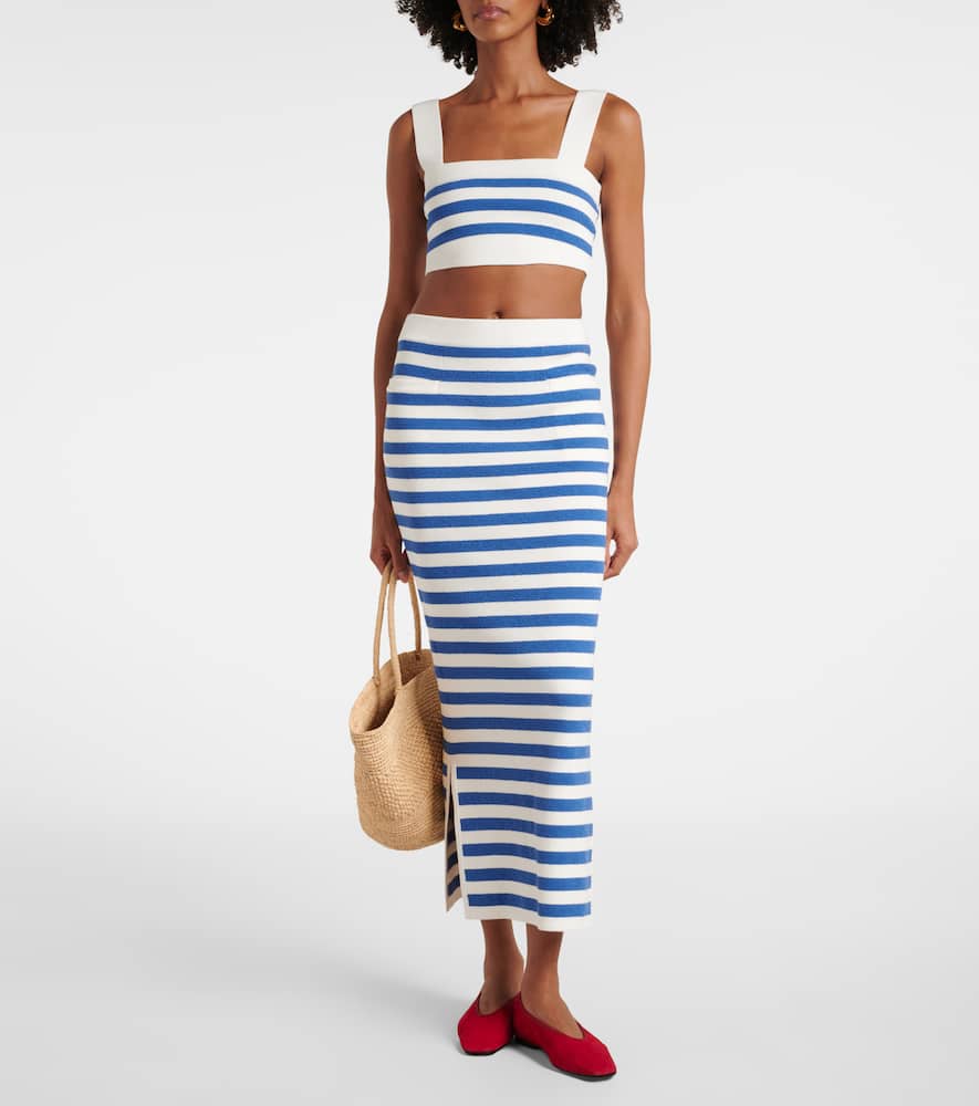 Ari striped pencil skirt