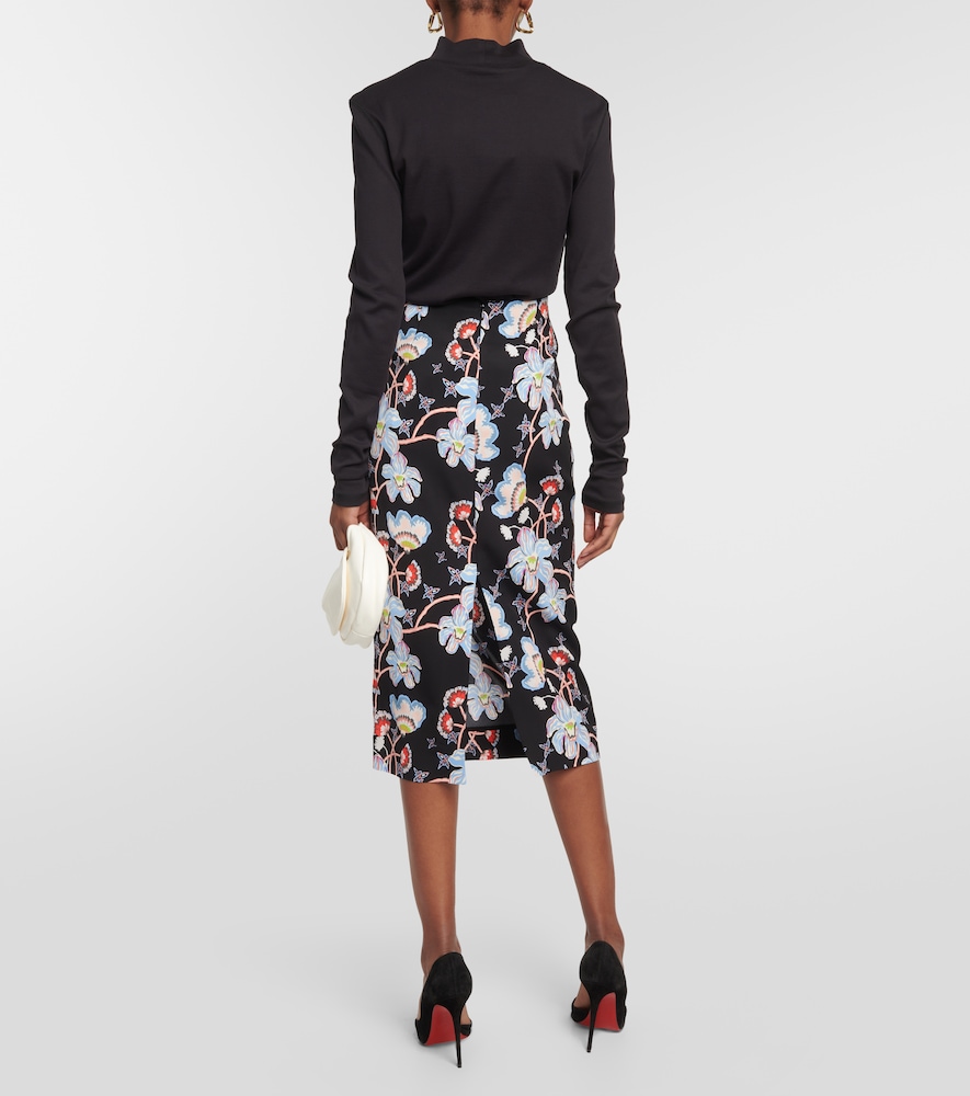 Kara floral cady pencil skirt