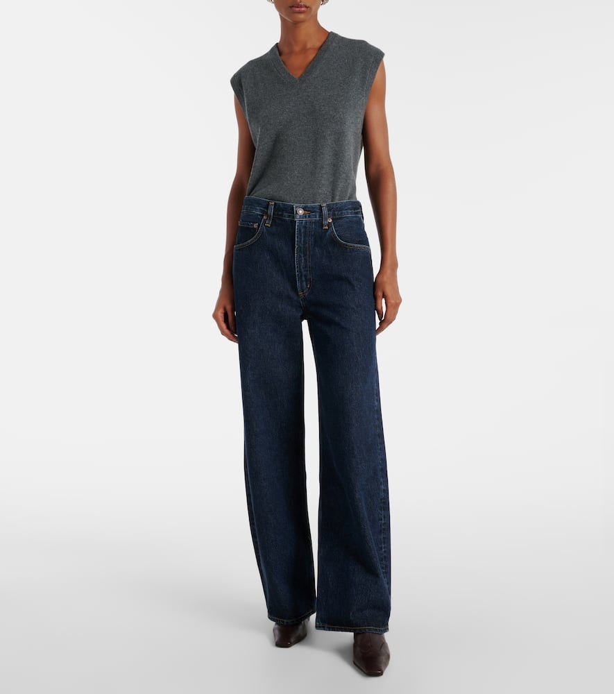 Low Curve mid-rise barrel-leg jeans