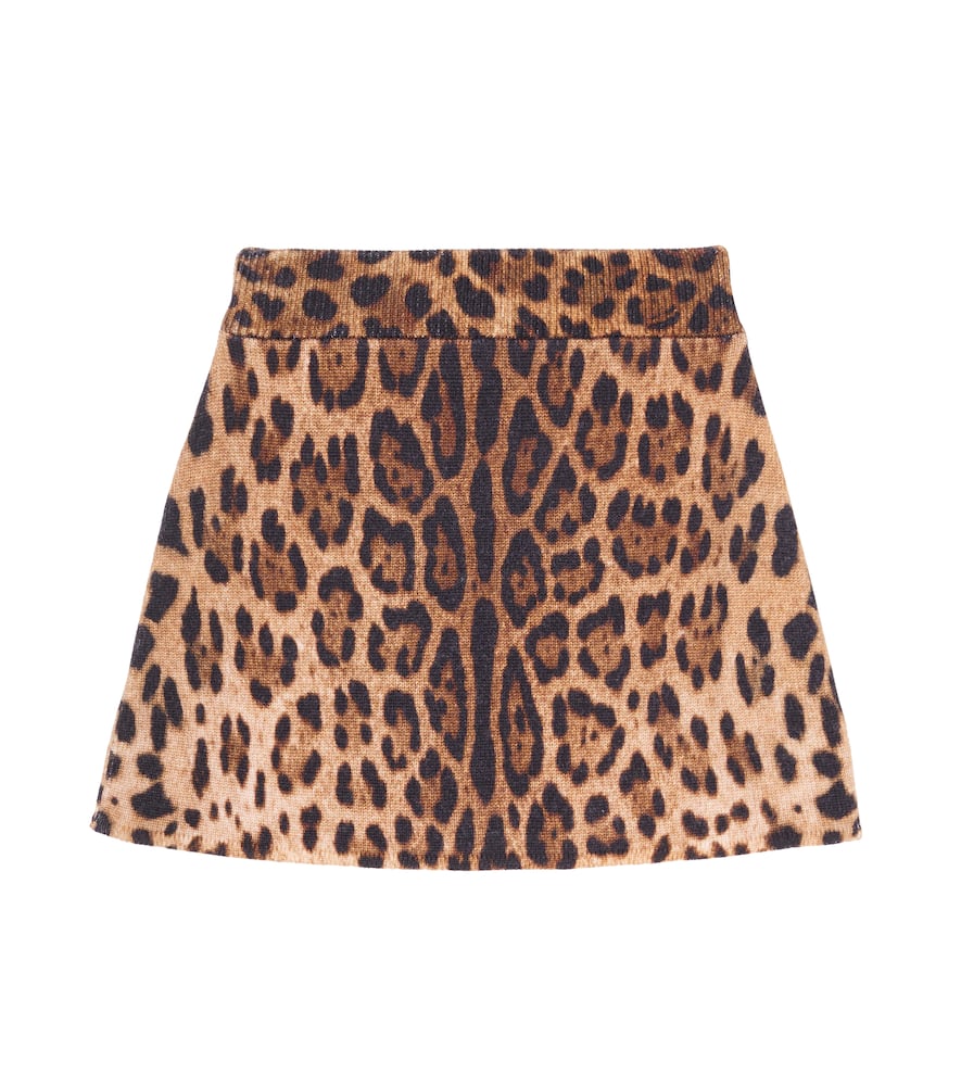 Leopard-print virgin wool shorts