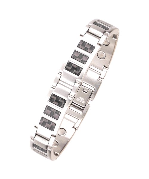 350 Black Carbon Fiber Stainless Steel Magnet Bracelet