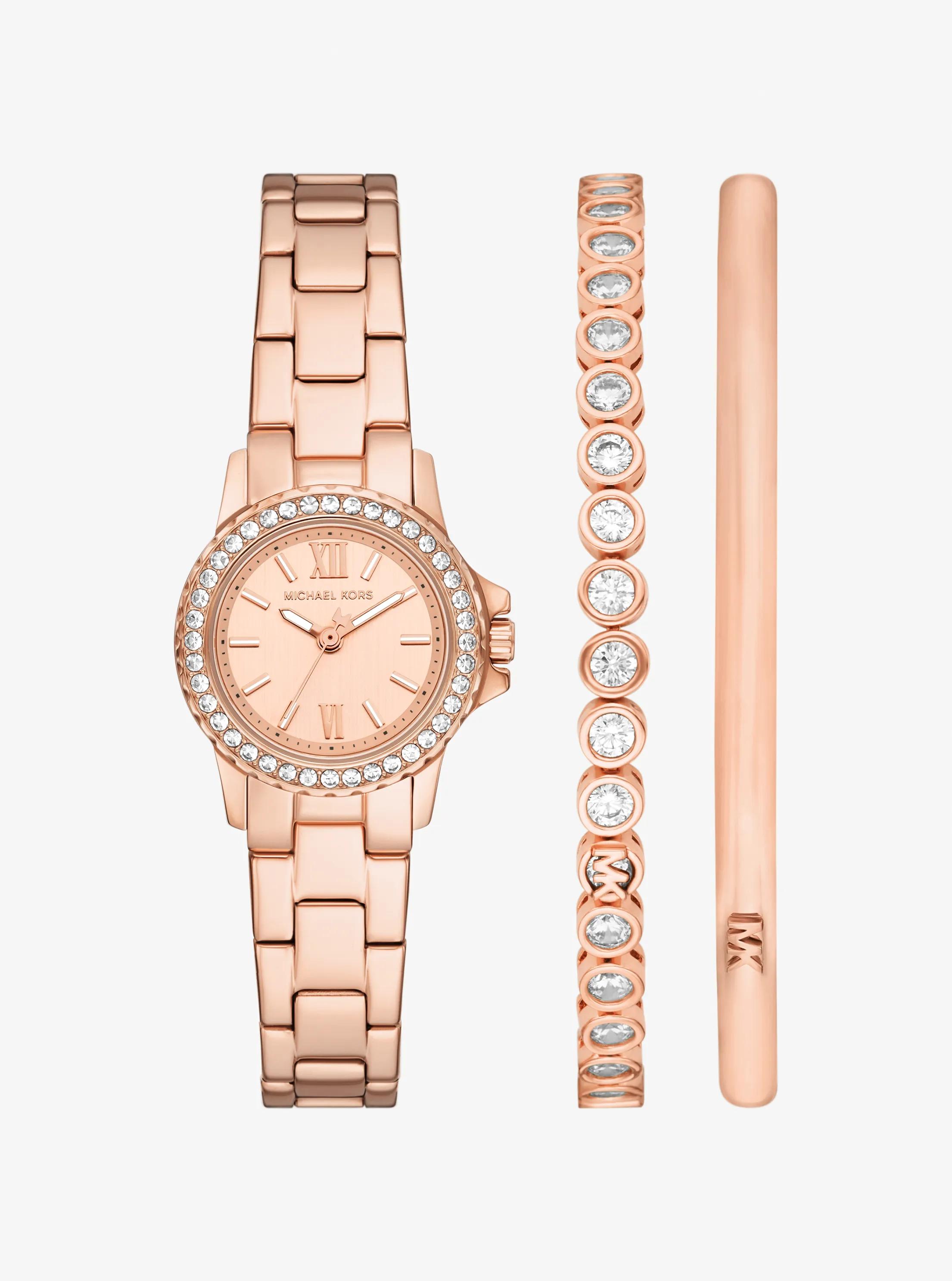 Petite Everest Pavé Rose Gold-Tone Watch and Bracelets Jewelry Gift Set in Rose Gold - One Size