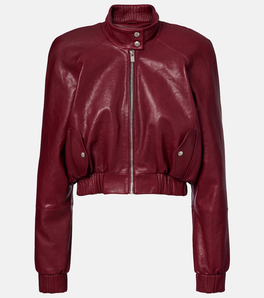 Cropped leather jacket