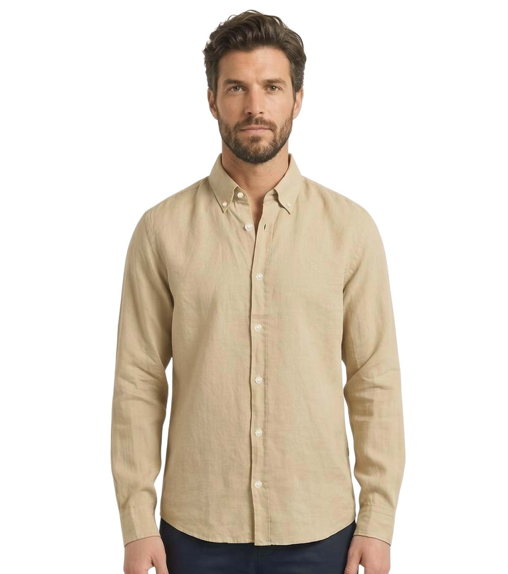 Beige Regular Logo Shirt