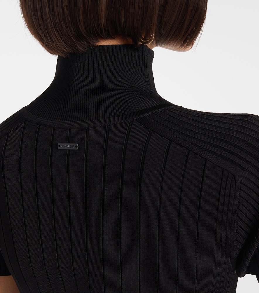 Ribbed-knit midi dress