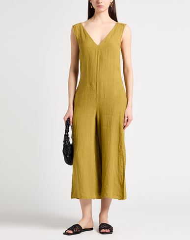 Alessia Santi Woman Jumpsuit Mustard Size 4 Linen