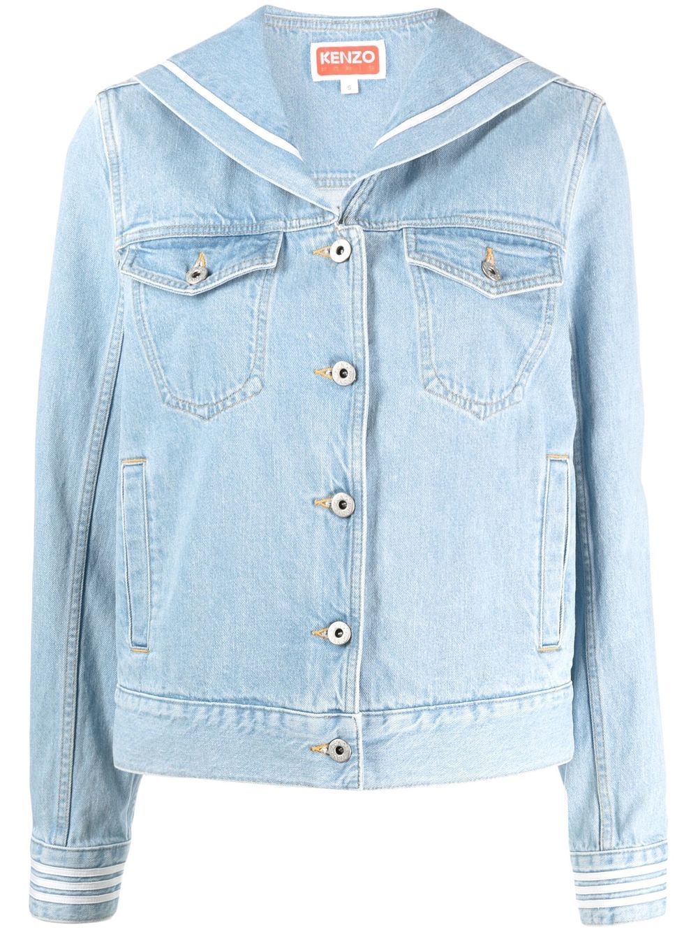 Sailor logo-embroidered denim jacket - Blue