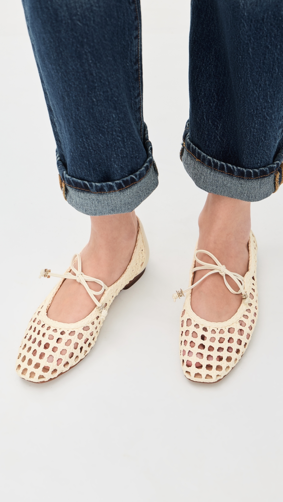 Marcie Woven Flats Modern Ivory Weave