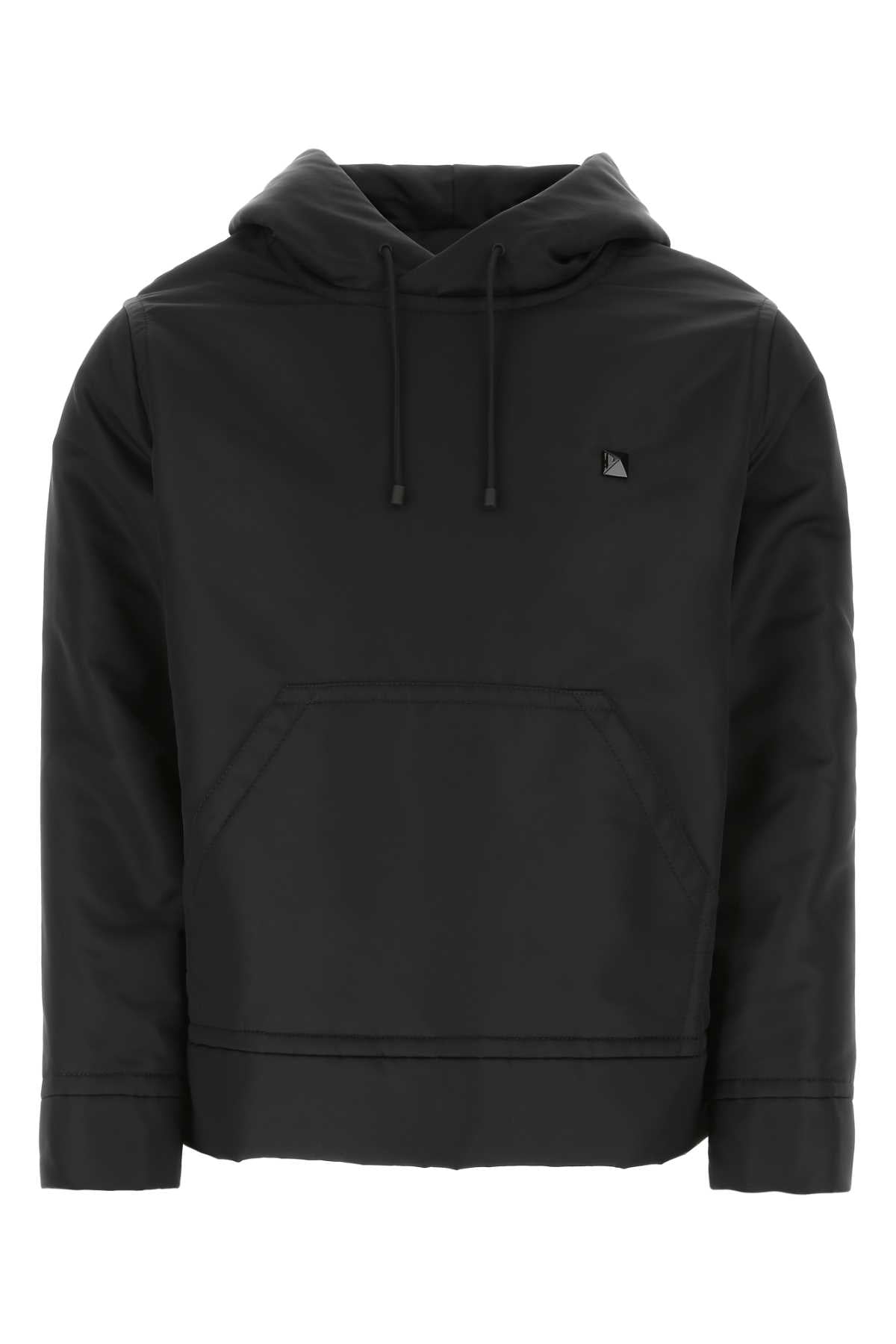 Nylon Hooded Sweatshirt — Black