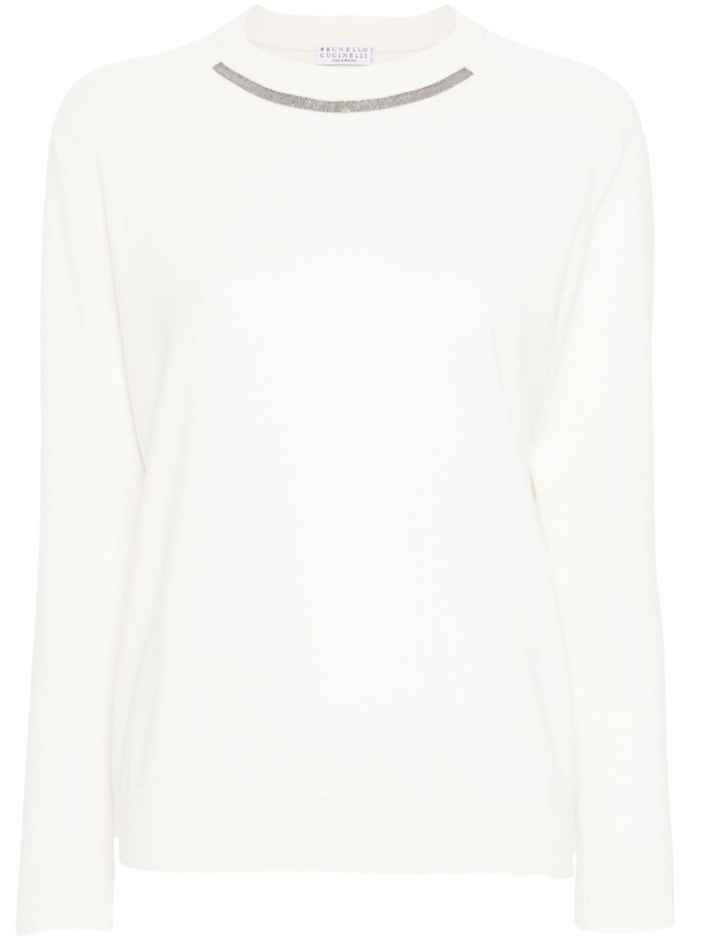 Cashmere Sweater With Neck Jewel