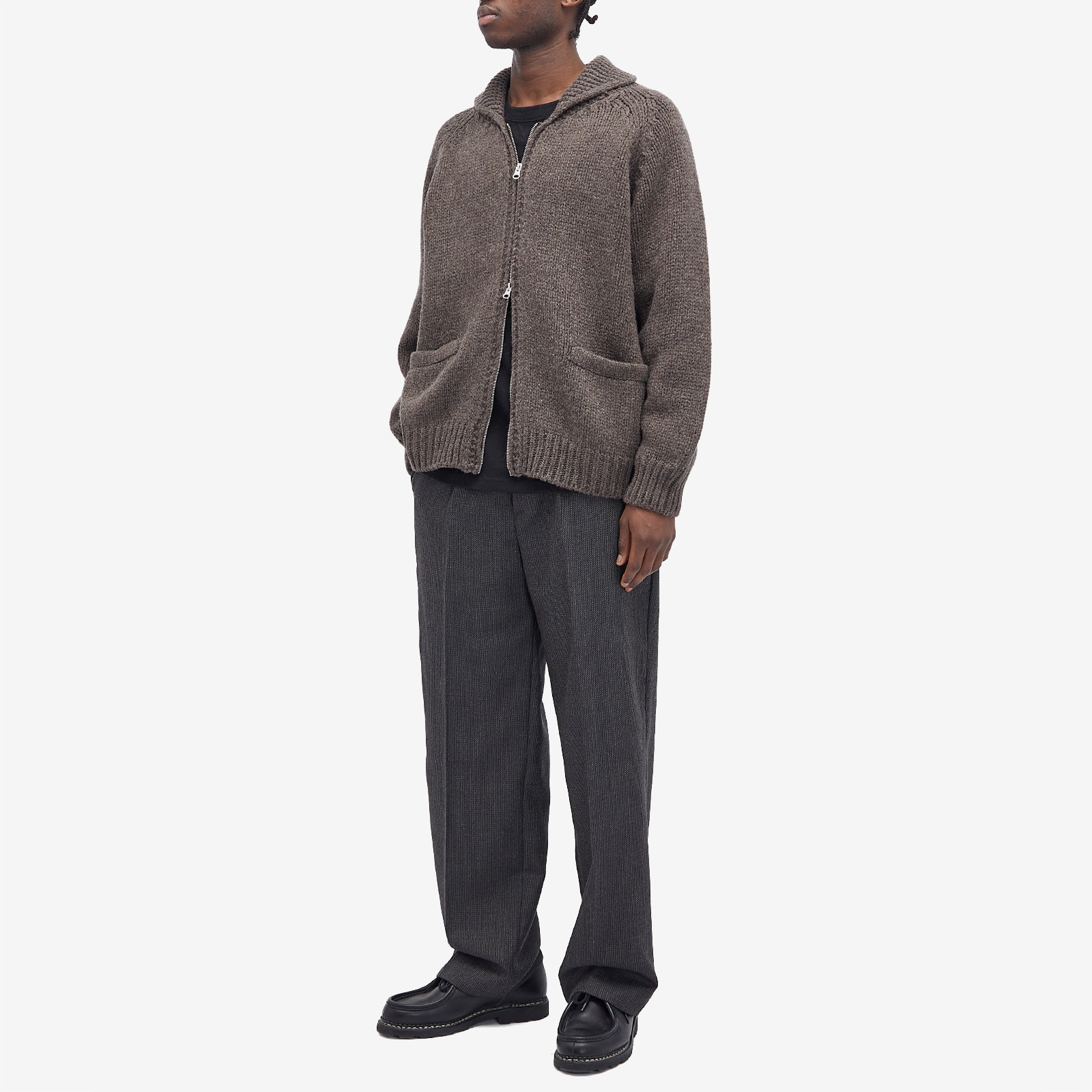 Men's Cowichan Zip Up Cardigan Sephia