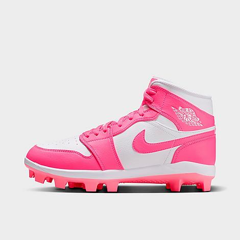 Men's Air 1 Retro MCS Baseball Cleats in White/Sunset Pulse/Digital Pink