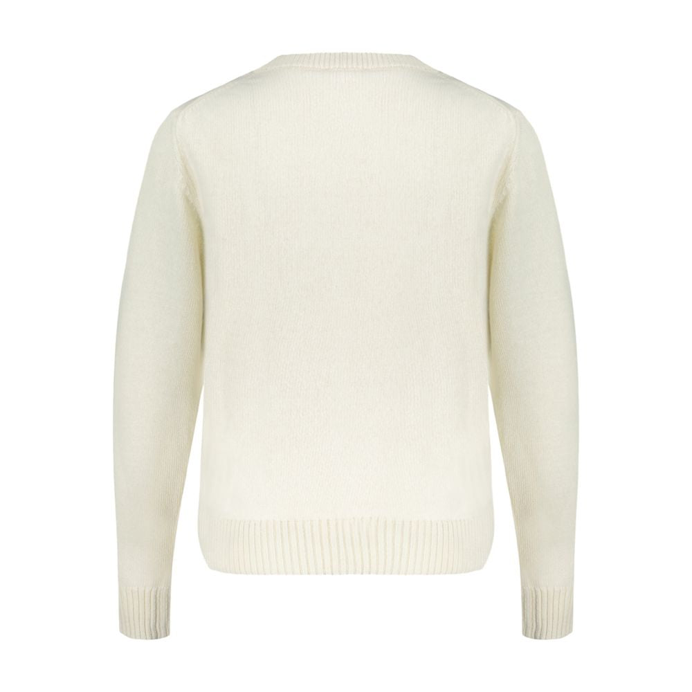 Wool-Blend Ribbed Sweatshirt — Cream