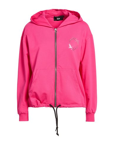 Woman Sweatshirt Fuchsia Size L Cotton, Elastane