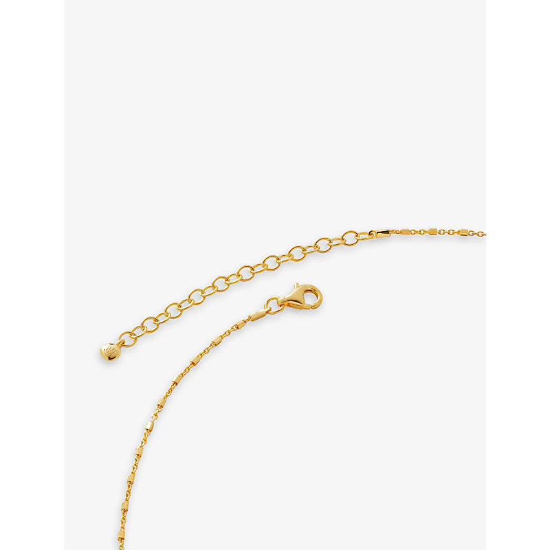 Womens Yellow Gold 18ct Yellow Gold-plated Vermeil Sterling-silver Station Chain Necklace 