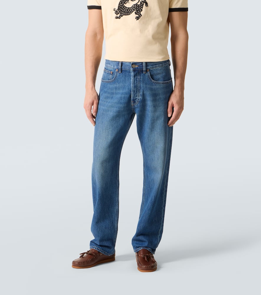 Mid-rise straight jeans