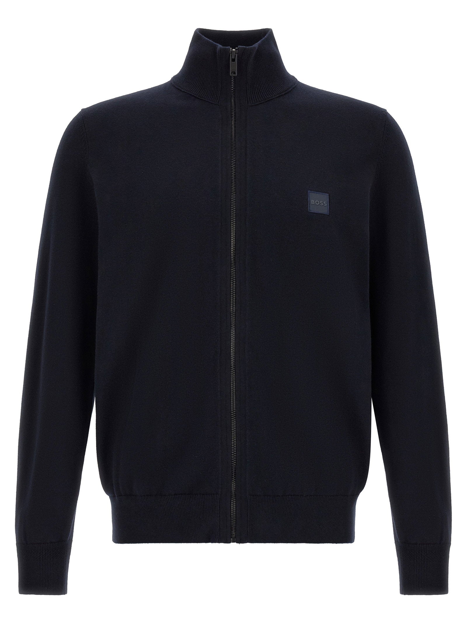 Cotton-Cashmere Blend Cardigan — Black