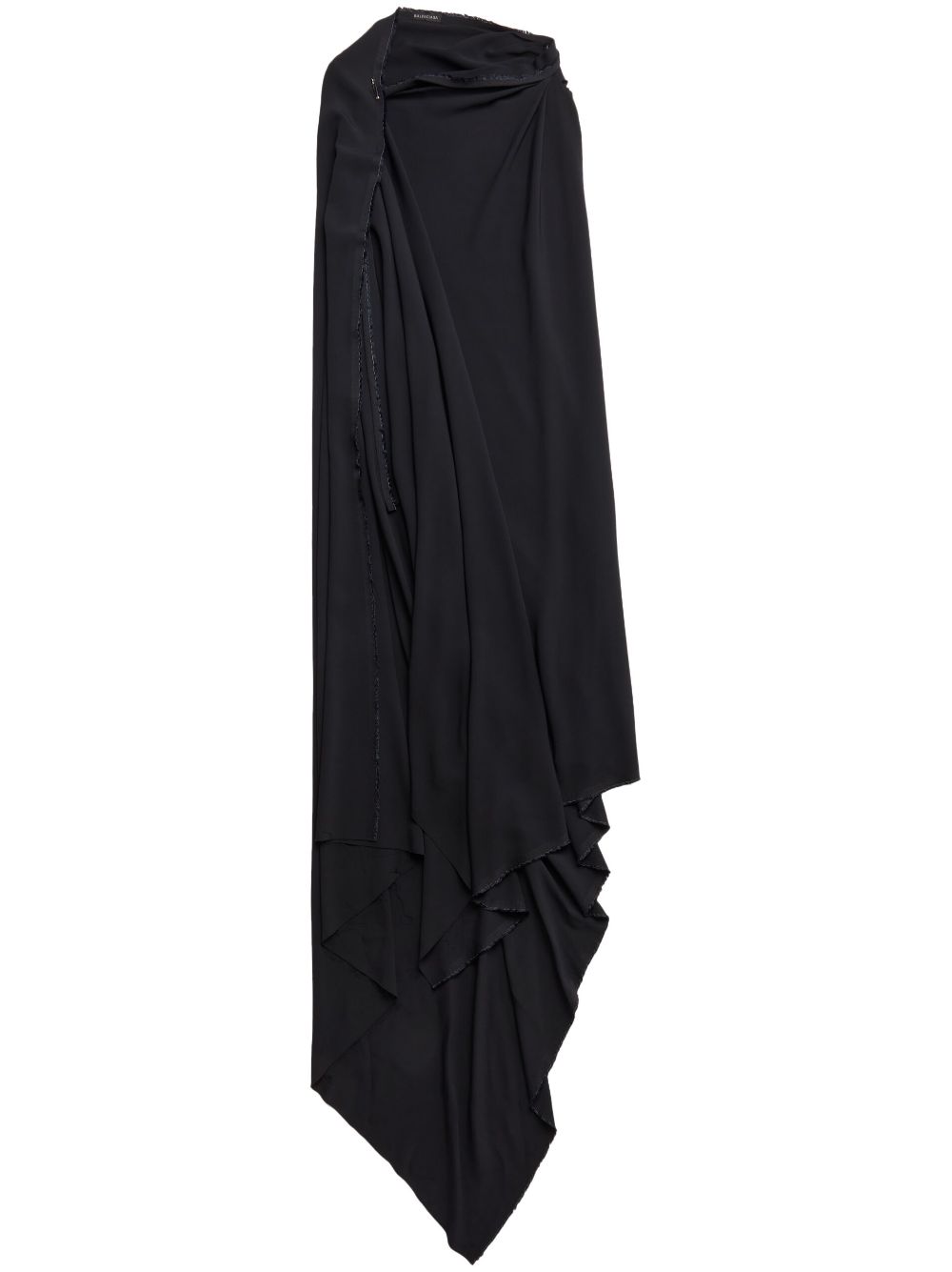 Draped asymmetric dress - 1000 -Black