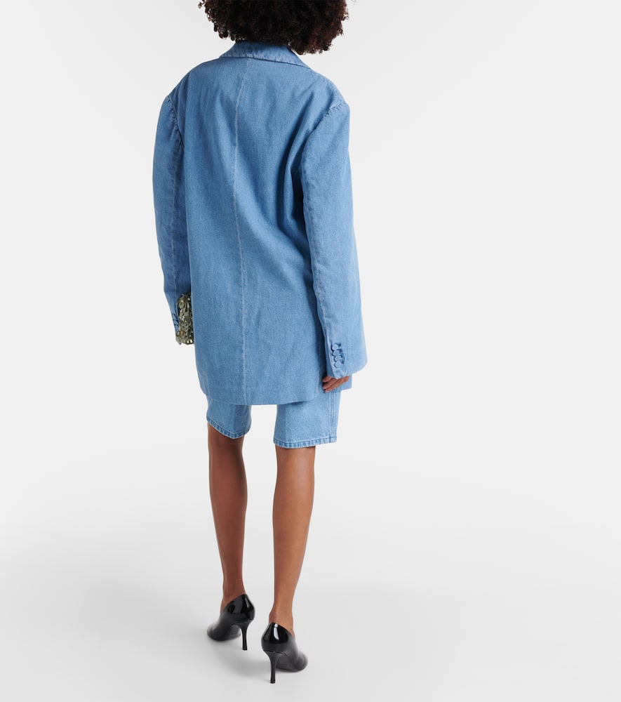 Oversized denim blazer