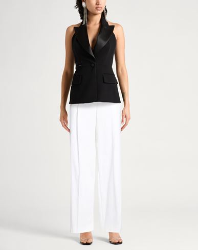 Woman Pants White Size 6 Cotton, Elastane
