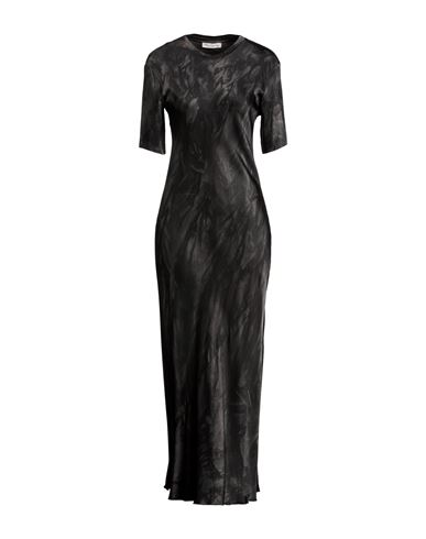Woman Maxi dress Charcoal Size 4 Viscose, Elastane