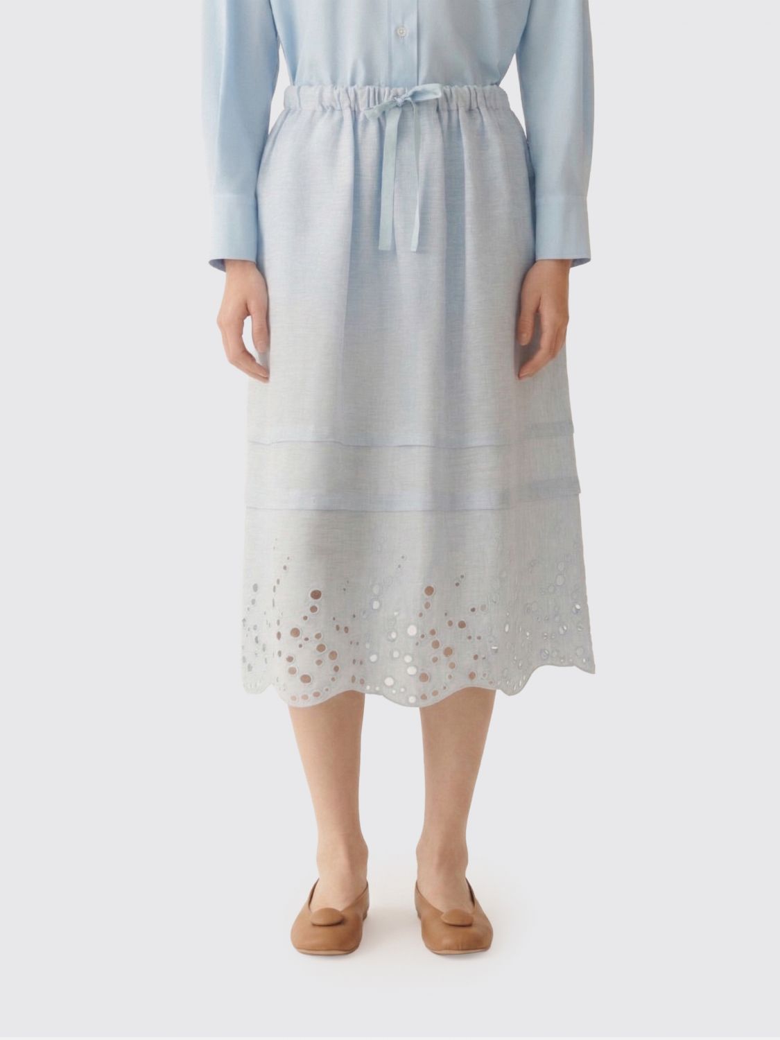 Skirt Woman color Gnawed Blue