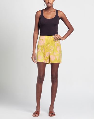 Woman Shorts & Bermuda Shorts Lime green Size 2 Lyocell, Linen