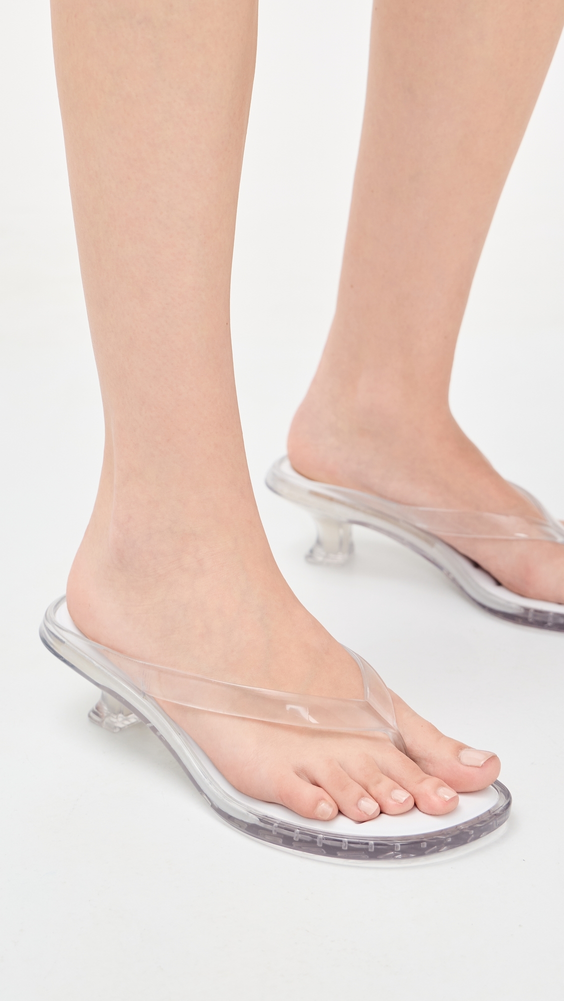 Jelly Kitten Heel Flip Flops Clear