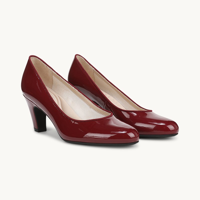 Stride Parigi-Plus Pump Shoes Dark Cherry Patent Leather
