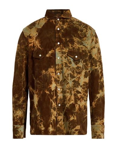 Arpège Heritage Man Shirt Brown Size 40 Cotton