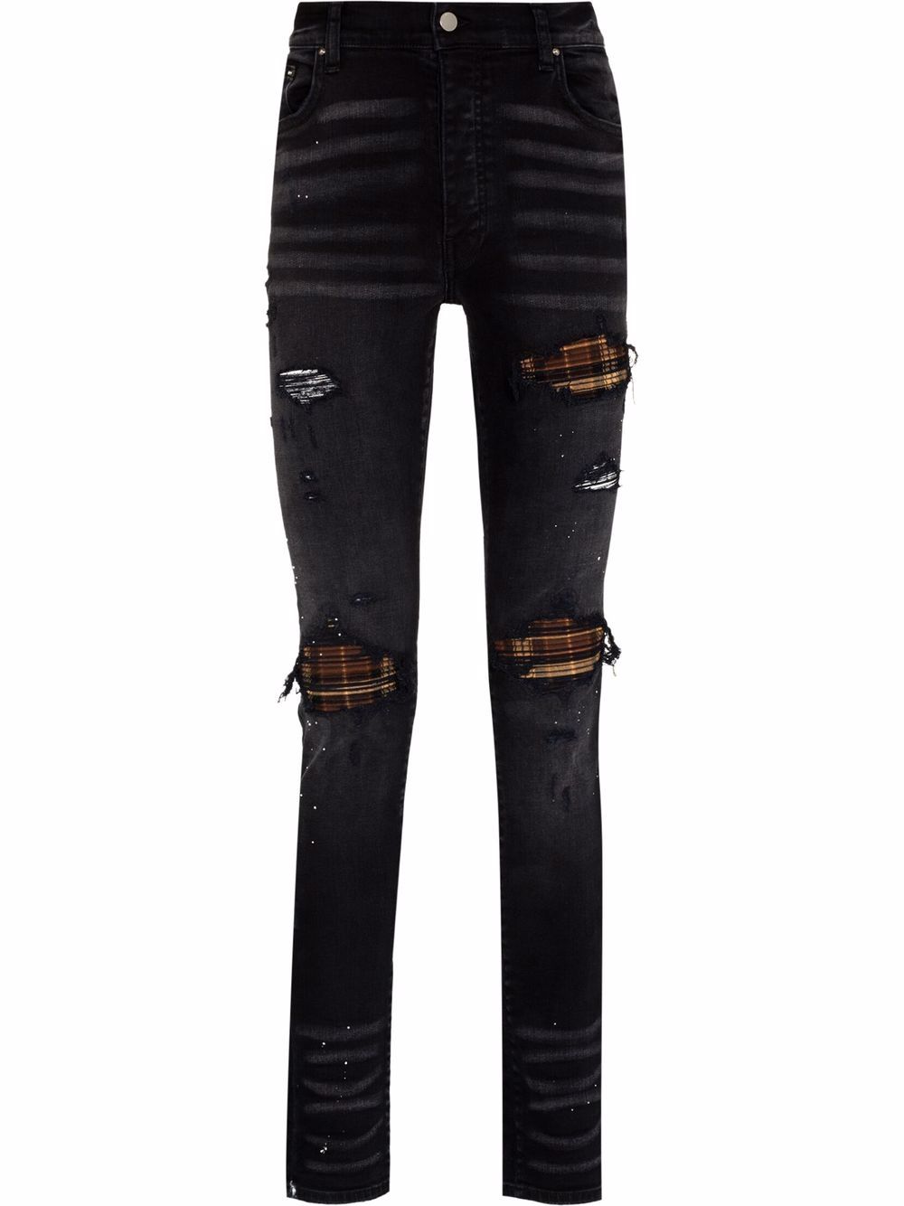 Ripped-finish skinny jeans - Black