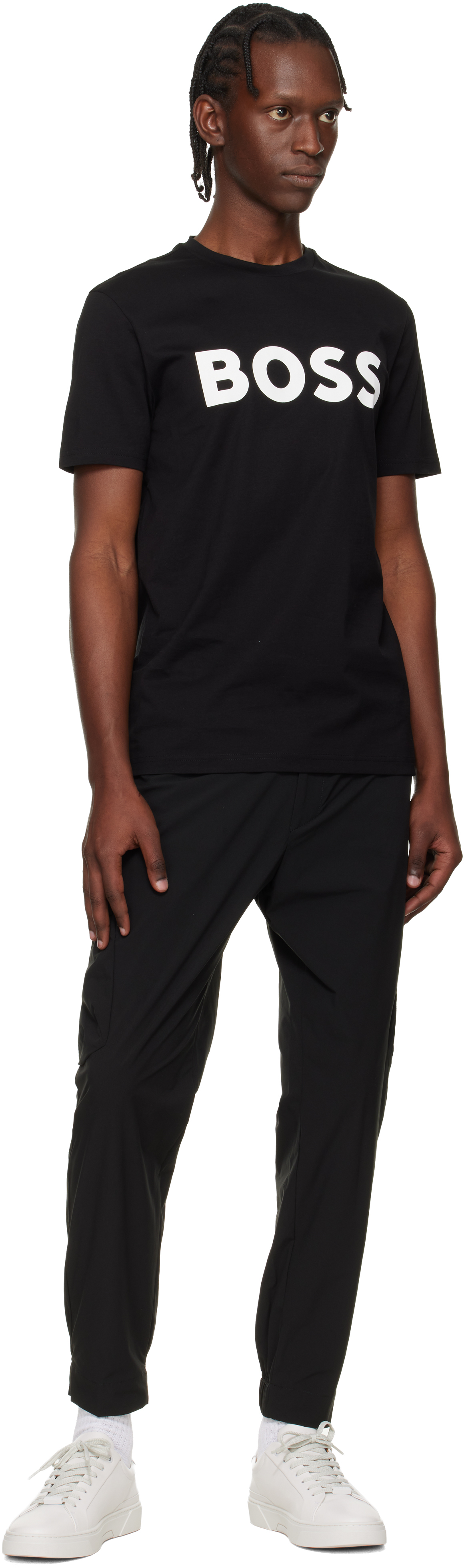 Black Tapered-Fit Cargo Pants