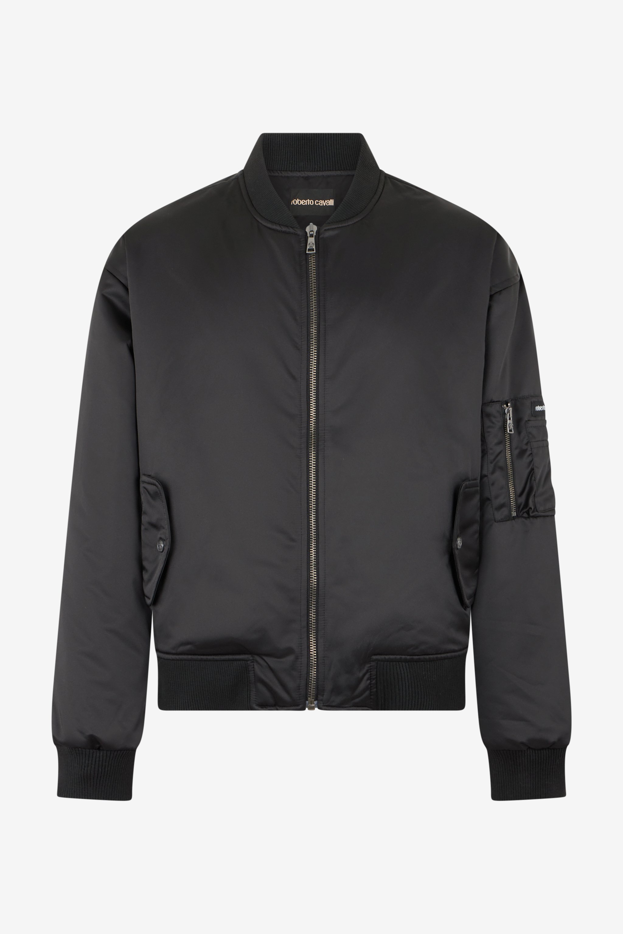 Black Bomber Jacket With Monogram Rc