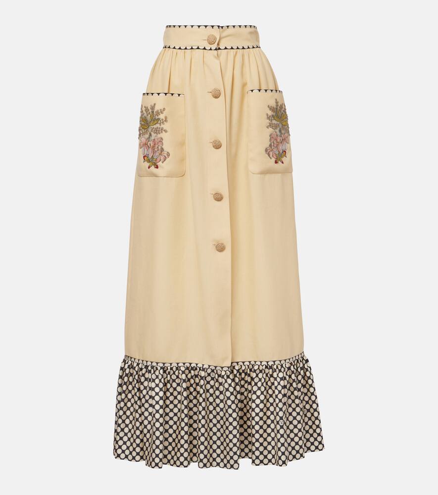 Plus De Pois embroidered maxi skirt
