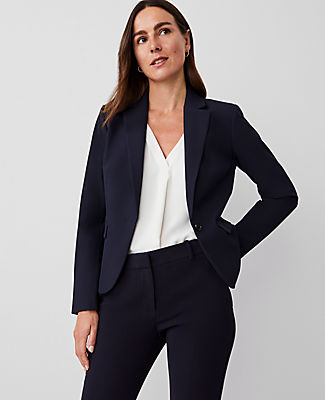 Ann Taylor The Petite Notched Single Button Blazer in Seasonless Stretch
