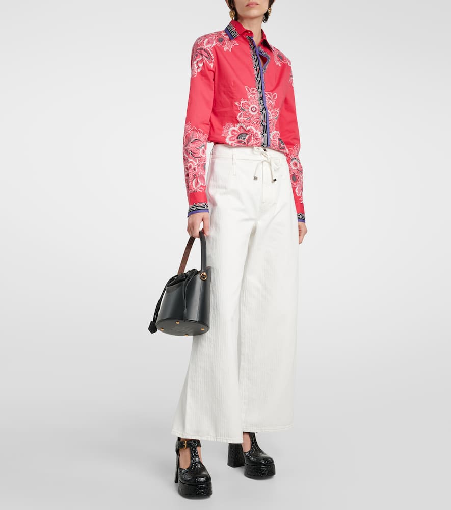Floral cotton-blend shirt