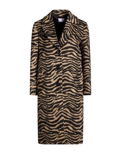 Woman Coat Beige Size 4 Acrylic, Polyester, Viscose, Wool, Polyamide