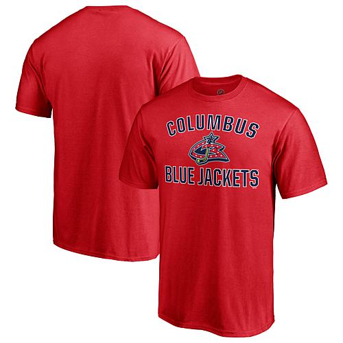 Men's Fanatics Red Columbus Blue Jackets Special Edition Victory Arch T-Shirt