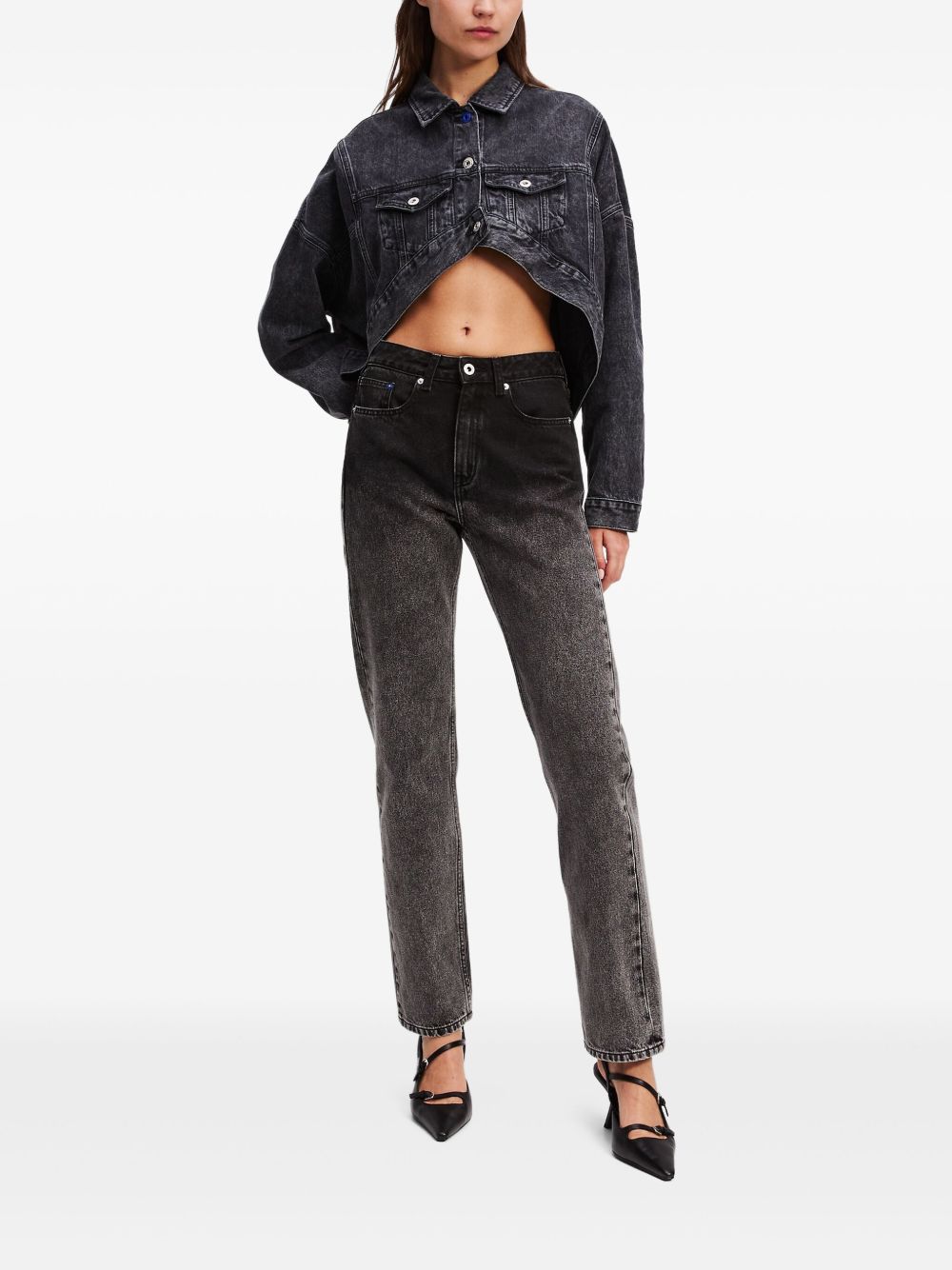 Karl Lagerfeld Jeans high-rise ombre straight jeans - Black